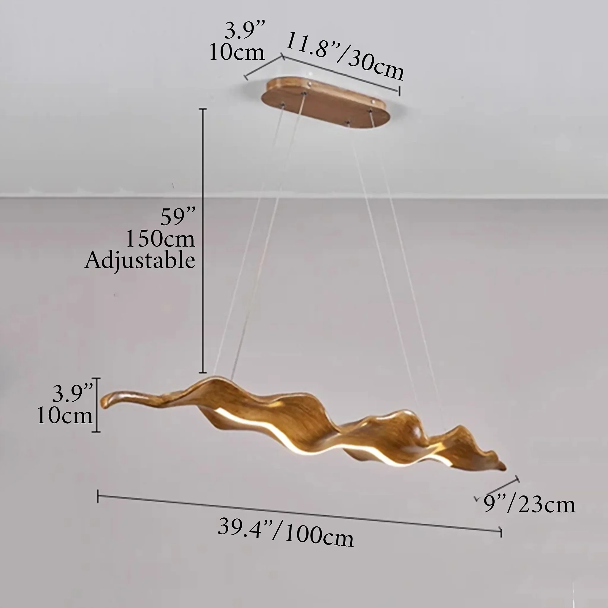 Creative Gold Leaf-Shaped Pendant LED Chandelier