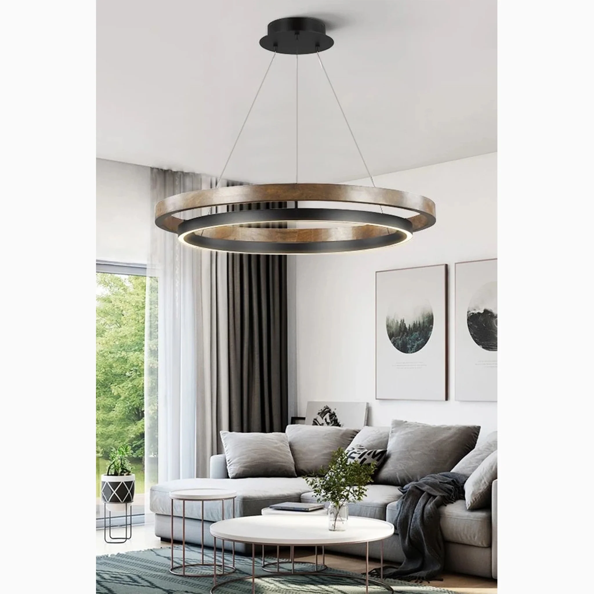 Sion | Modern Minimalistic Aluminium Drum Chandelier