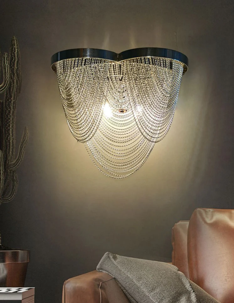 Luxury Chain Wall Lamp in American Style for Living Room, Bedroom