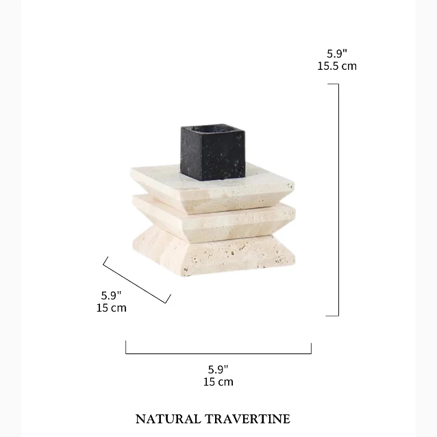 Natural Modern Travertine Stone Candle Holder