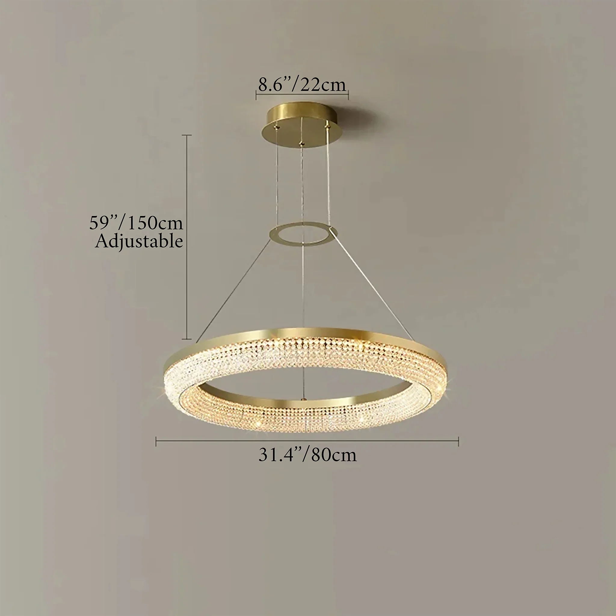 Stafa | Chic Drum Ceiling Chandelier with Crystals