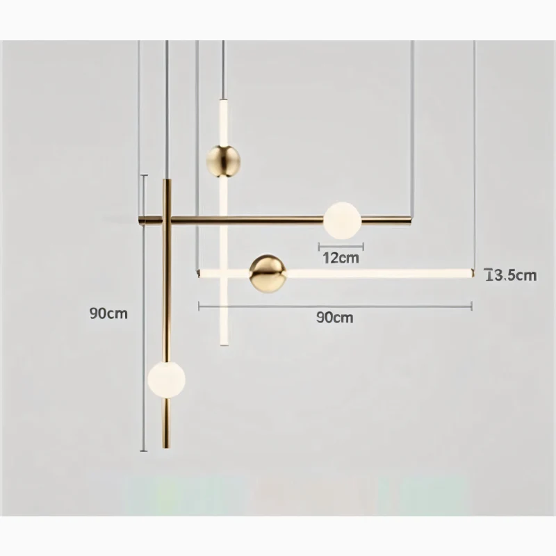 St. Gallen | Stylish Minimalistic Gold Chandelier