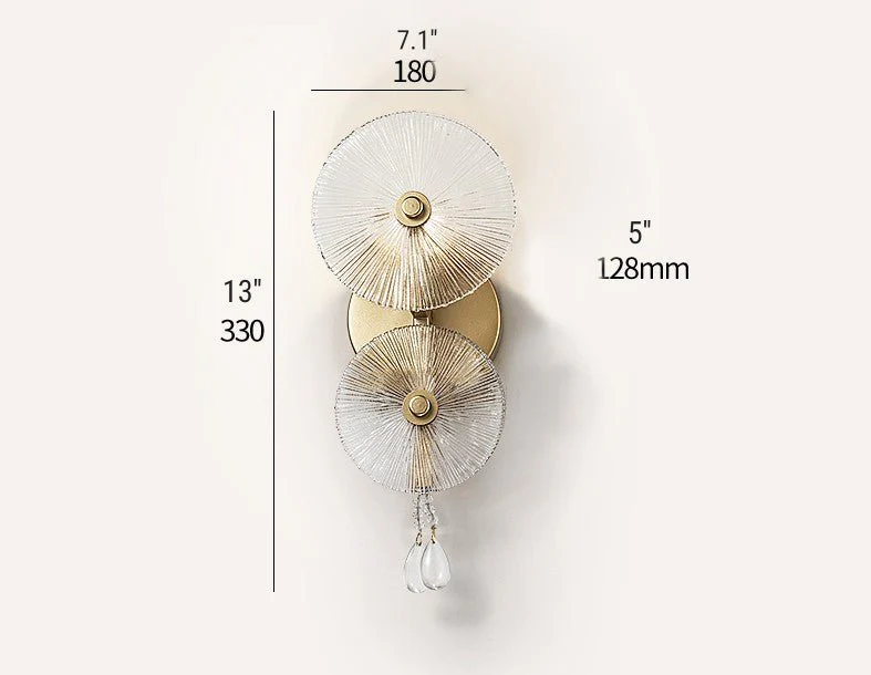 Modern Crystal Wall Lamp Circle Shaped for Living Room, Bedroom