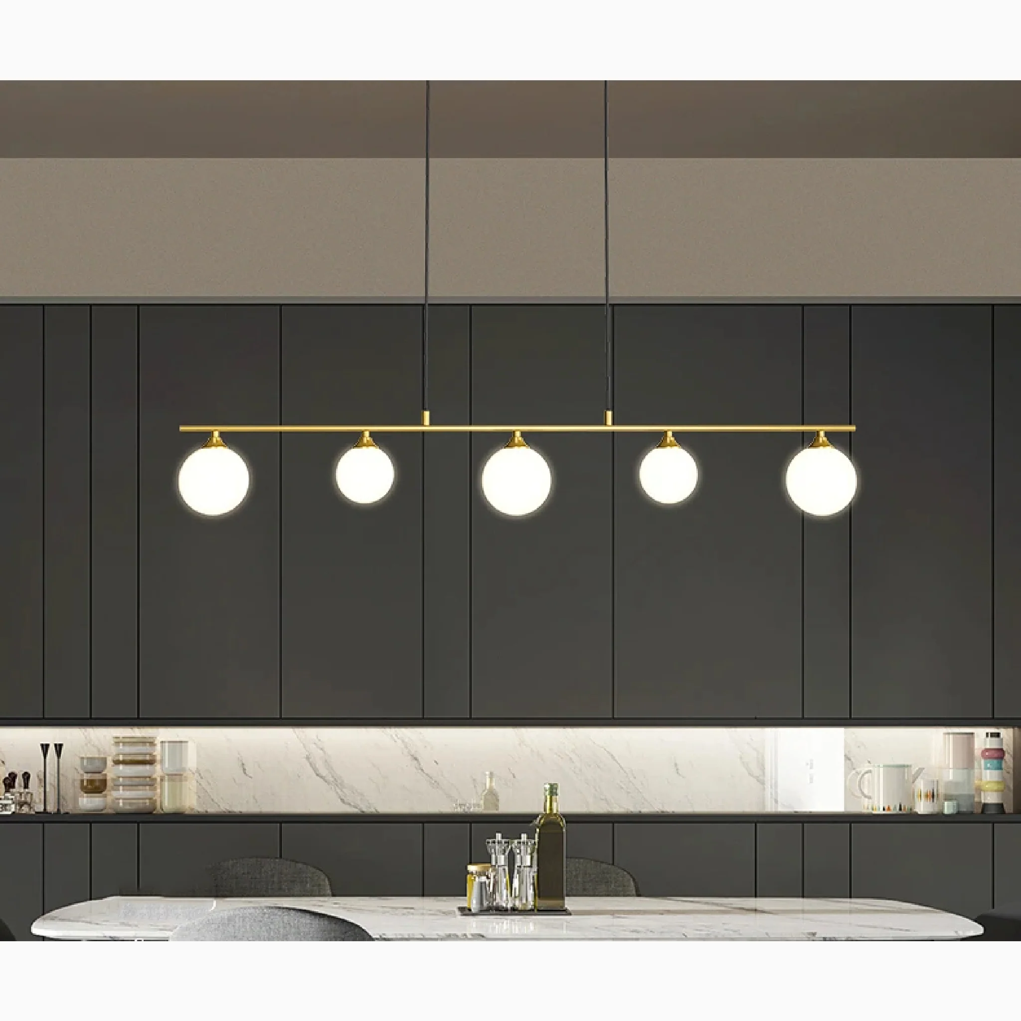 Albi | Nordic Modern Simple Glass Ball LED Chandelier