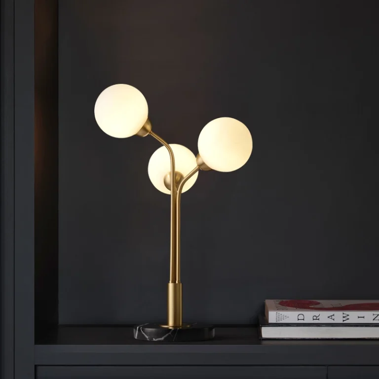 Elegant Tri-Shape Marble Base Table Lamp