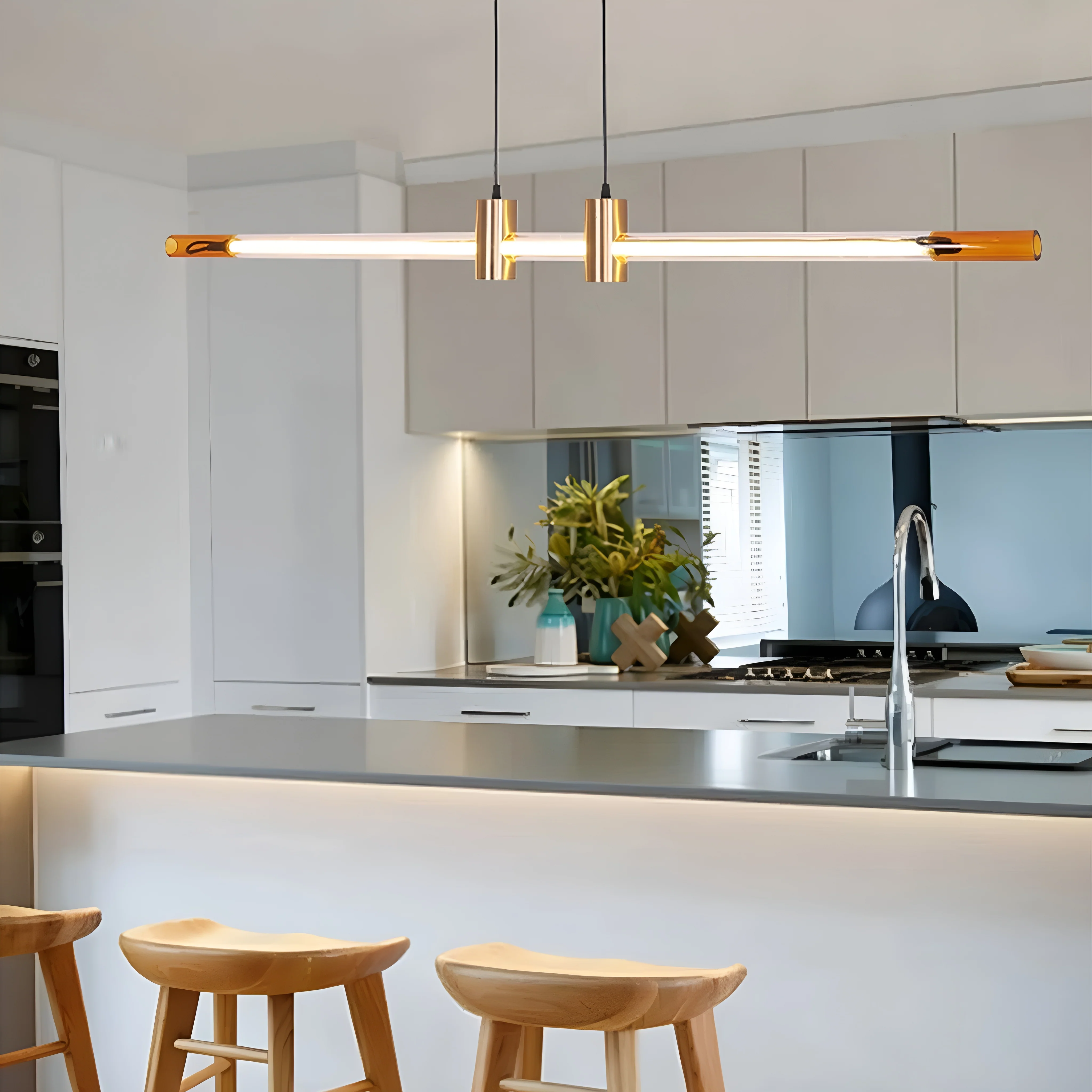 Ruti | Minimalistic Stylish Gold Copper Chandelier