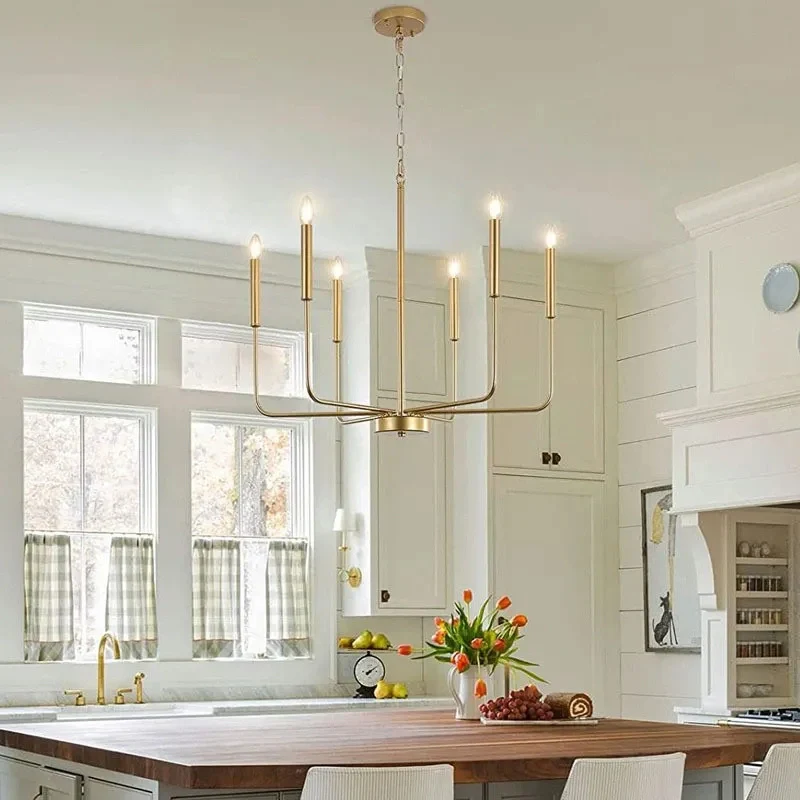 Classic Candle-Shaped Pendant Chandelier for Kitchen