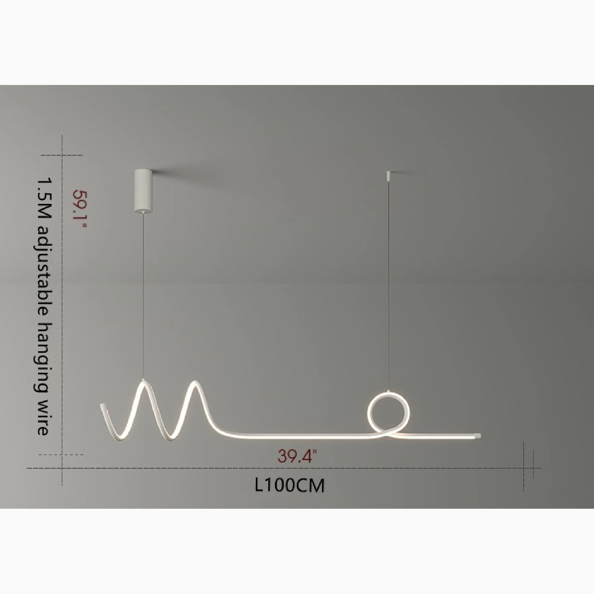 Bussigny-pres-Lausanne | Nordic Pendant Lamp with a Long Strip