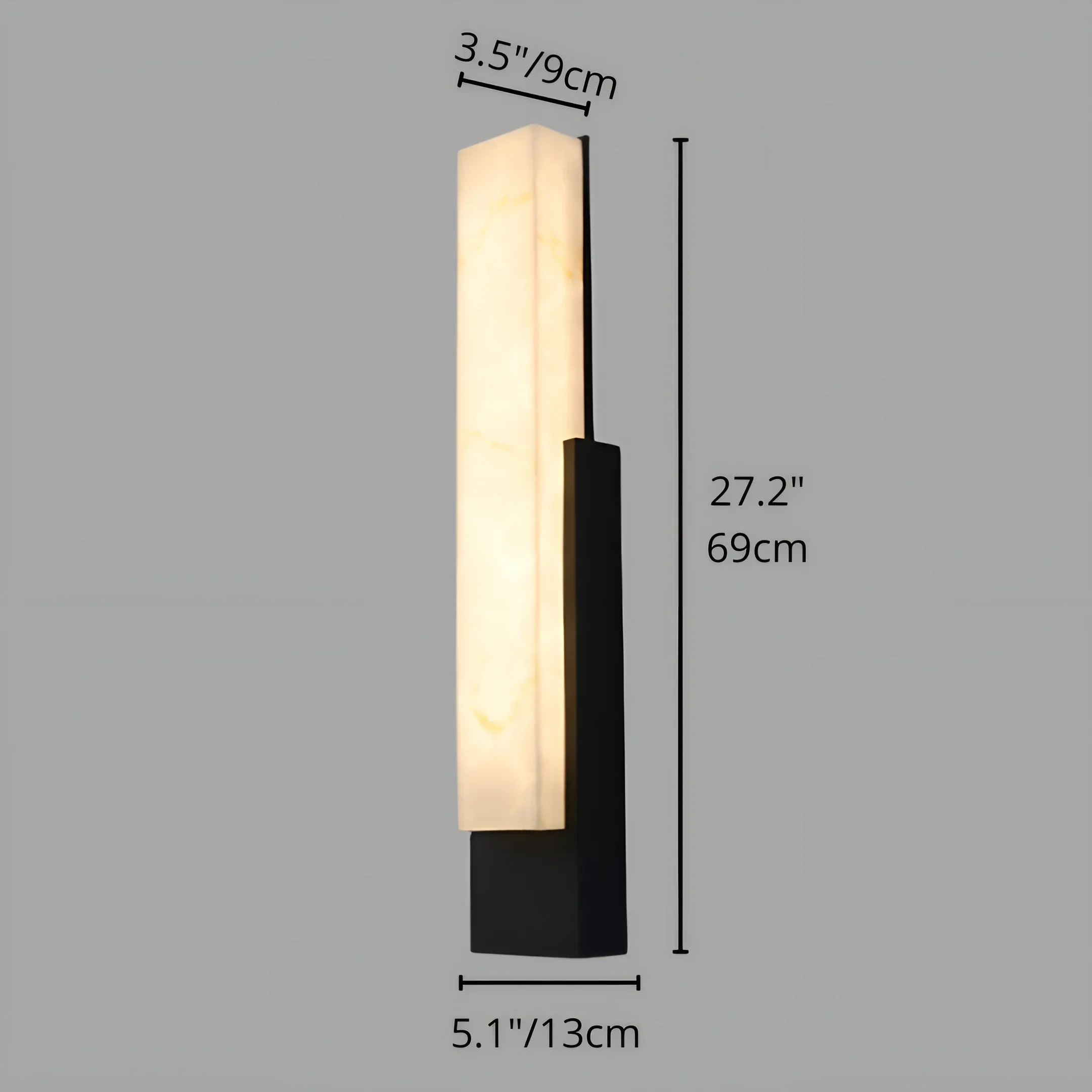 Modern Marble-Look Outdoor Wall Light - Stainless Steel LED Sconce