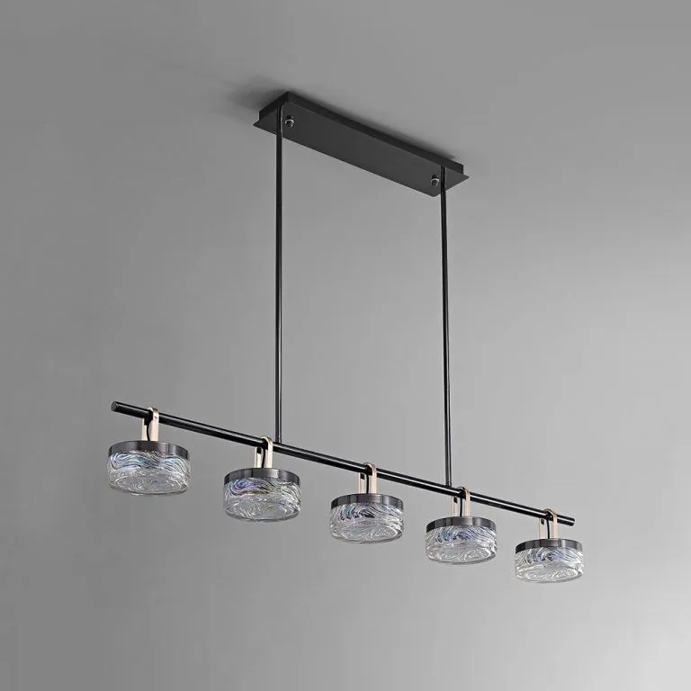 Elegant Colorful Linear Lamp for Modern Kitchen Island