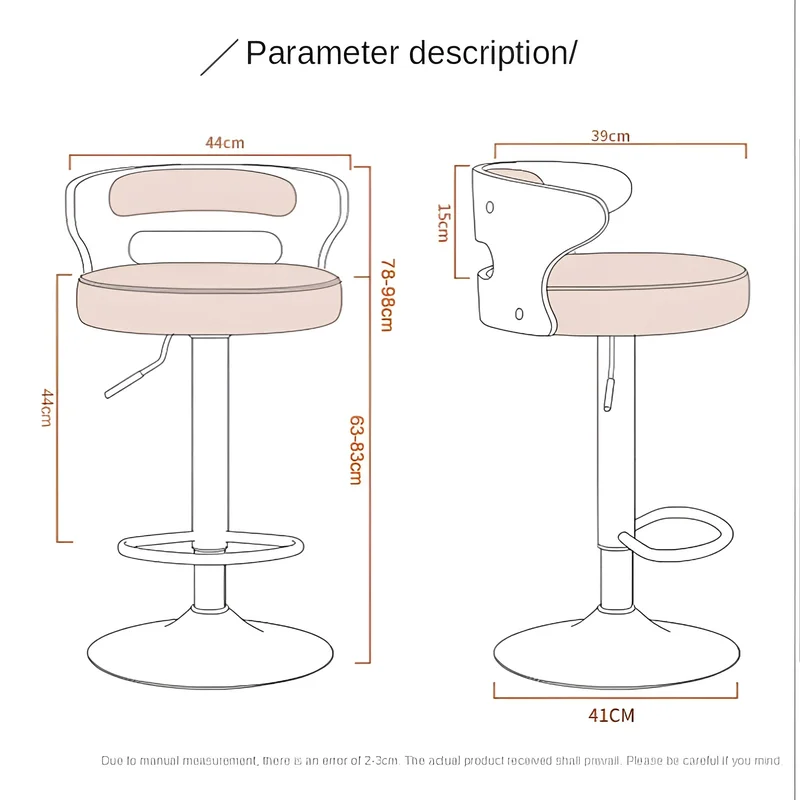 Minimalistic Black Leg Leather Bar Chair