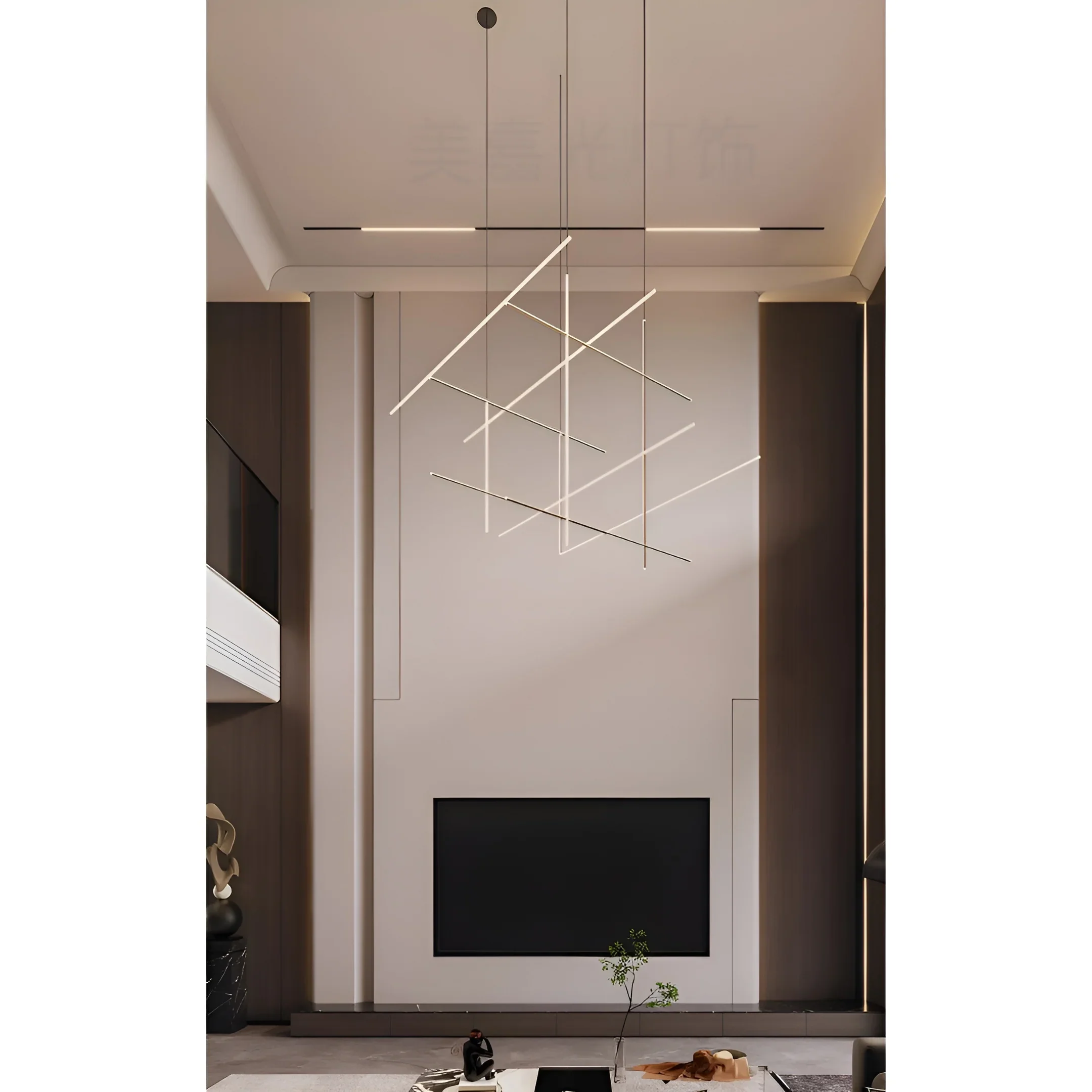 Arden Linear Chandelier - Smart LED Suspension Light For Living Room, Staircase | Gold, Black, Silver Finish
