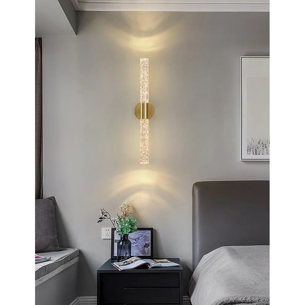 Modern Golden Wall Lamp in Minimalistic Style for Bedroom, Corridor