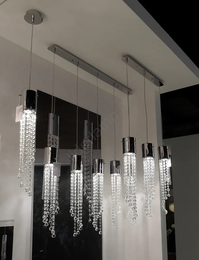 5 Lights - Hanging crystal light fixture for lobby, staircase, loft, stairwell