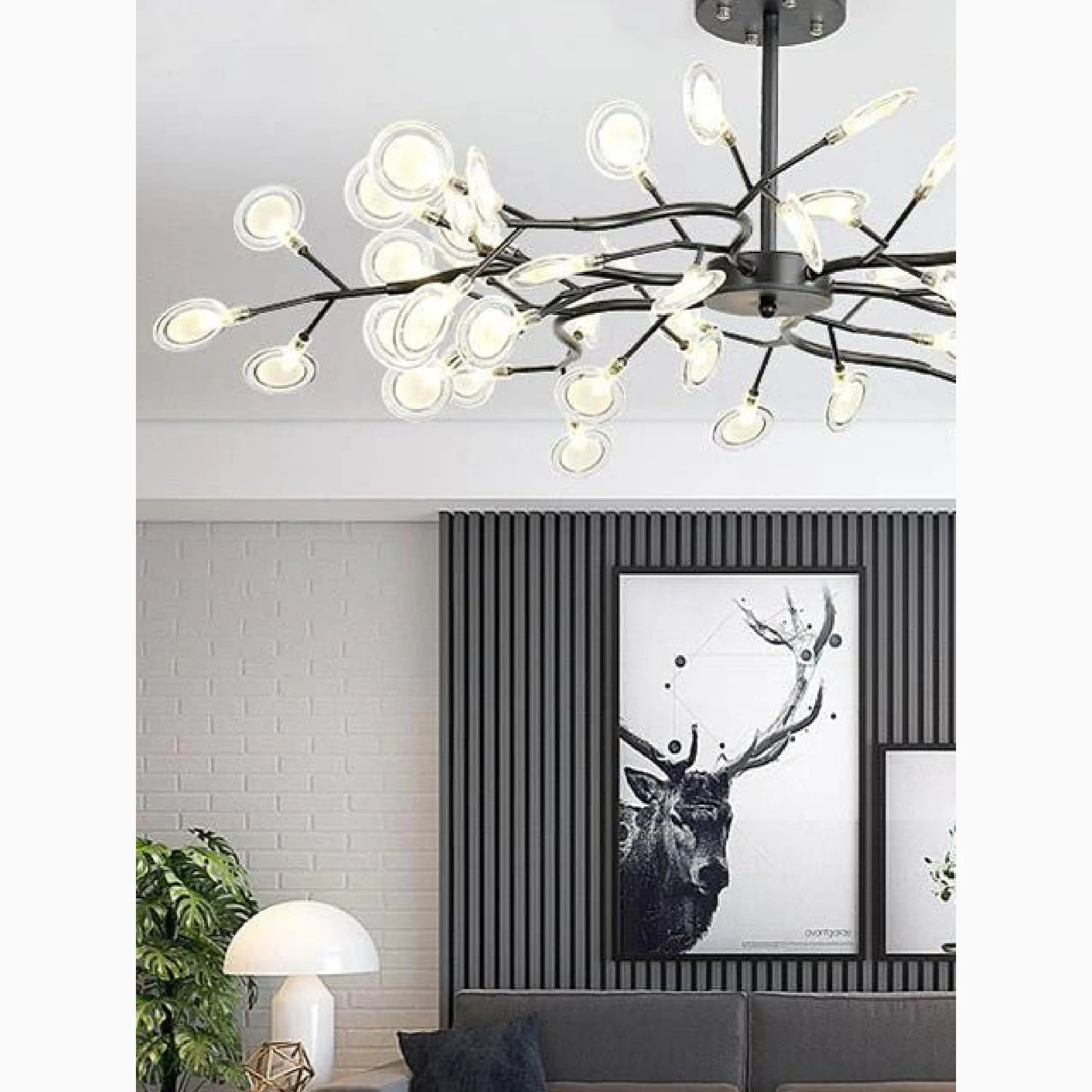 Altavilla Vicentina | Gold/Black Nordic Design Flower LED Chandelier