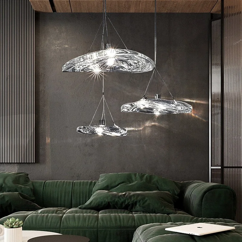 Adelboden | Silver Glass Chandelier For Dining Room