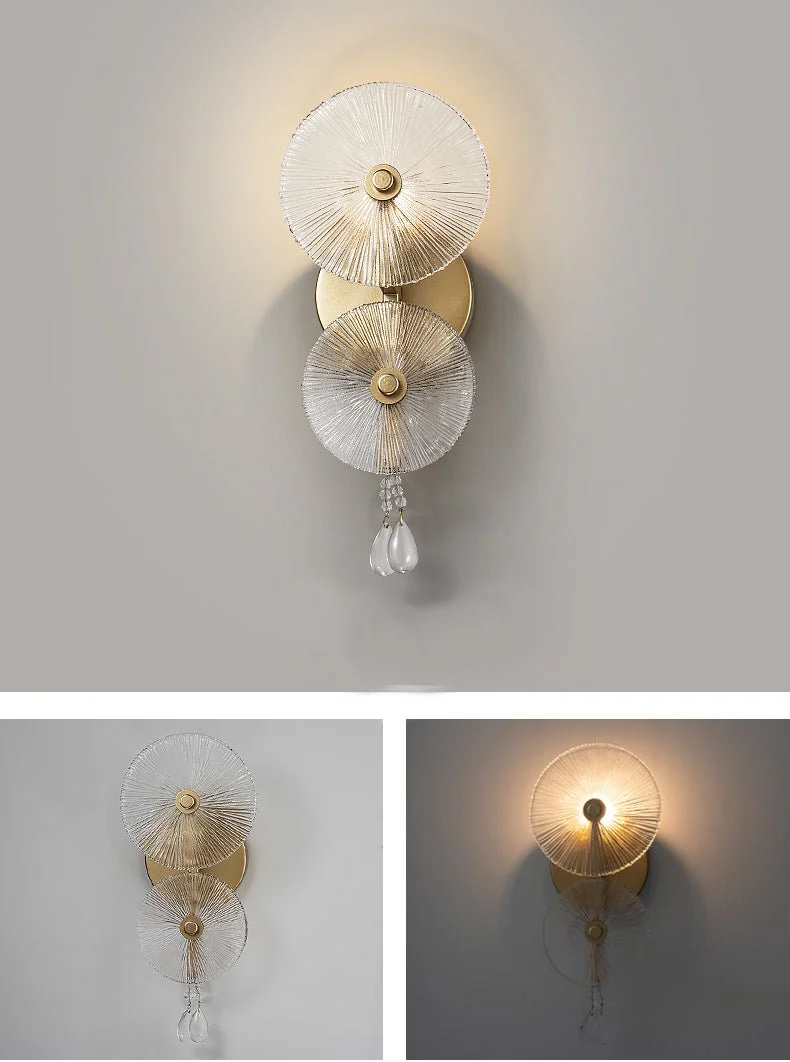 Modern Crystal Wall Lamp Circle Shaped for Living Room, Bedroom