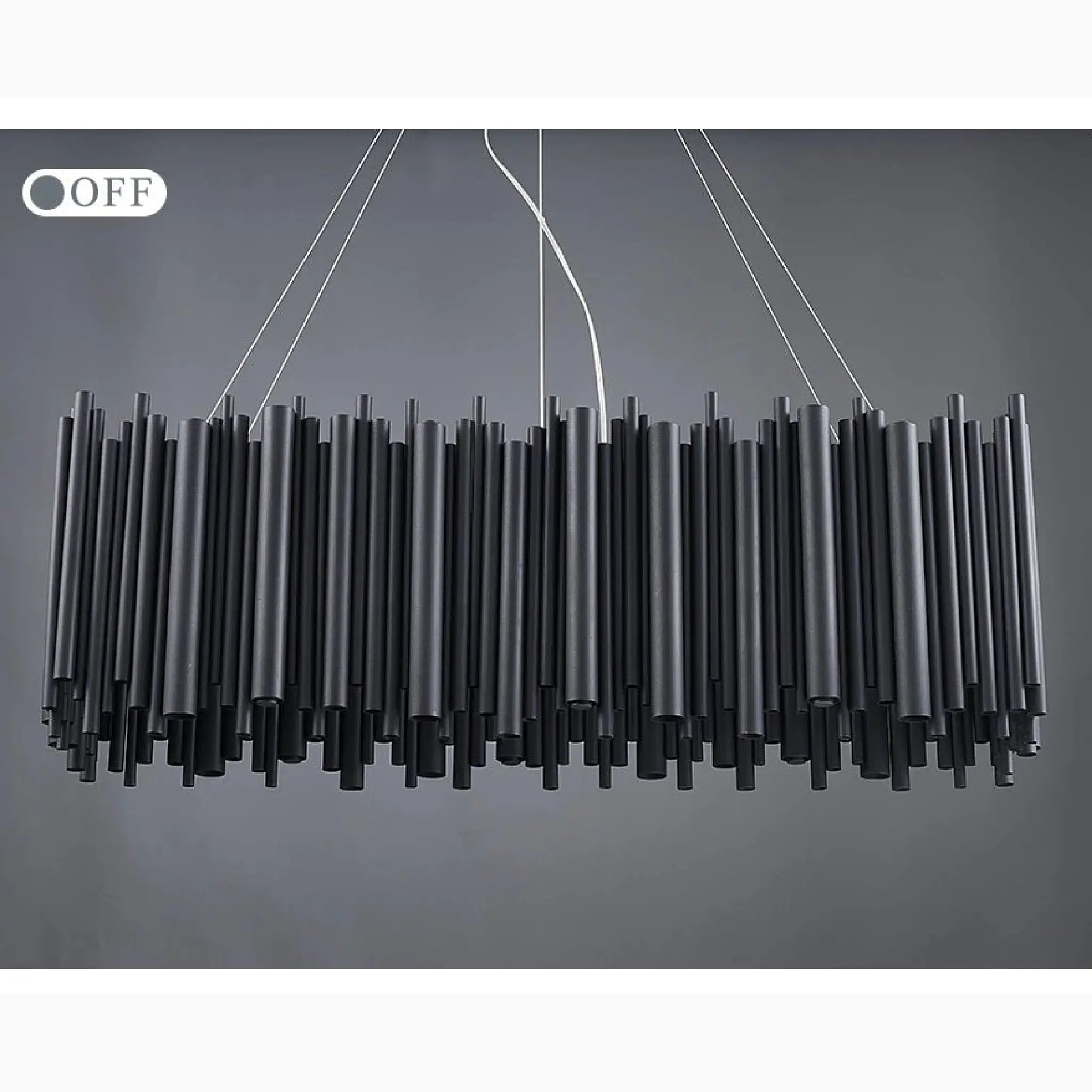 Villevieille | Stylish Black LED Stainless Steel Chandelier