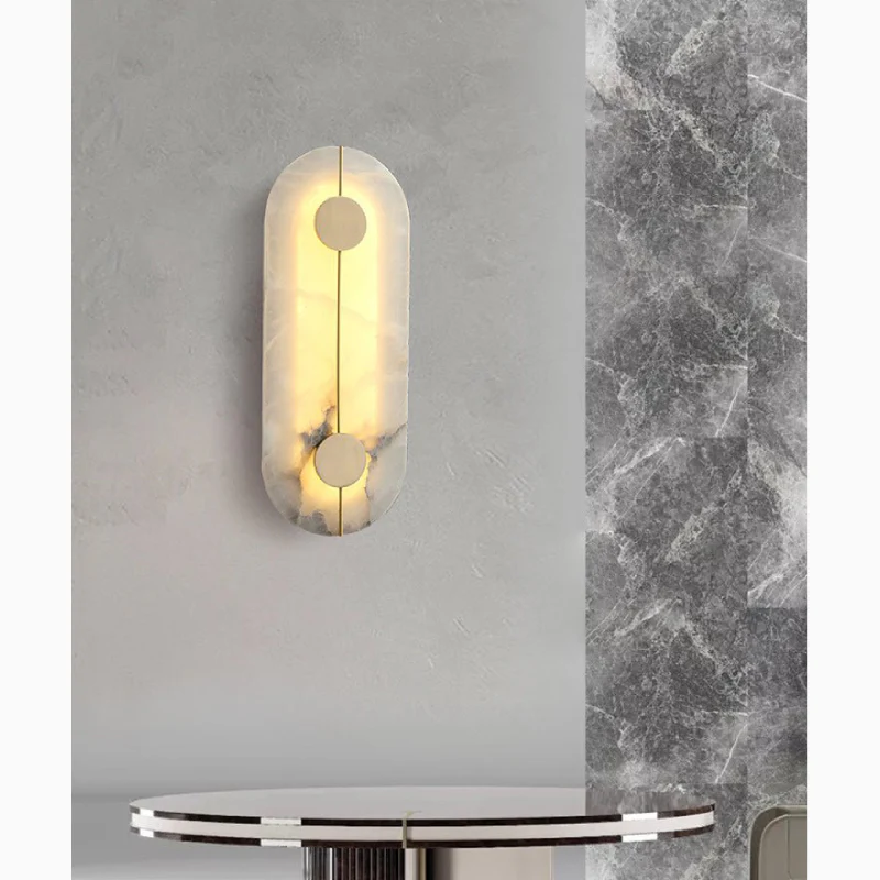 Creative Marble Wall Lamp in Chinese Style for Living Room, Bedroom