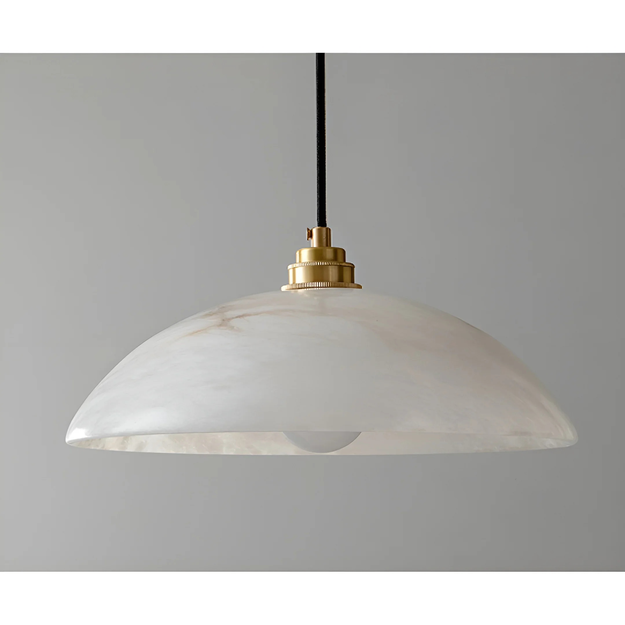 Lunara Alabaster Pendant Light - Natural Stone Shade with Brass Body