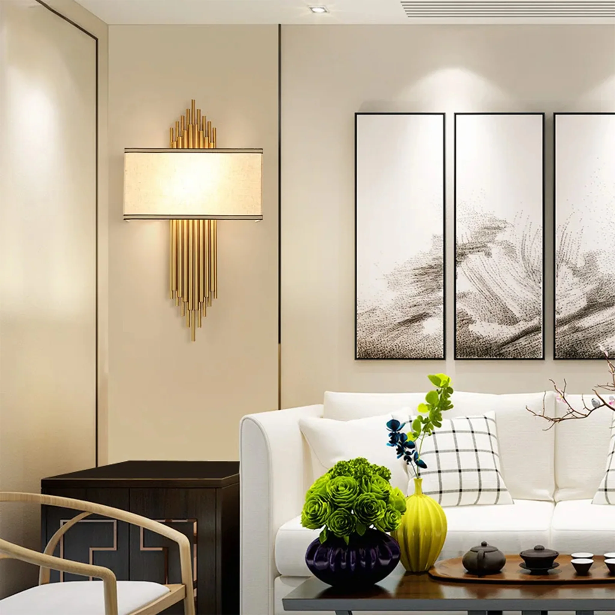 Stein am Rhein | Elegant Metal and Fabric Wall Sconce