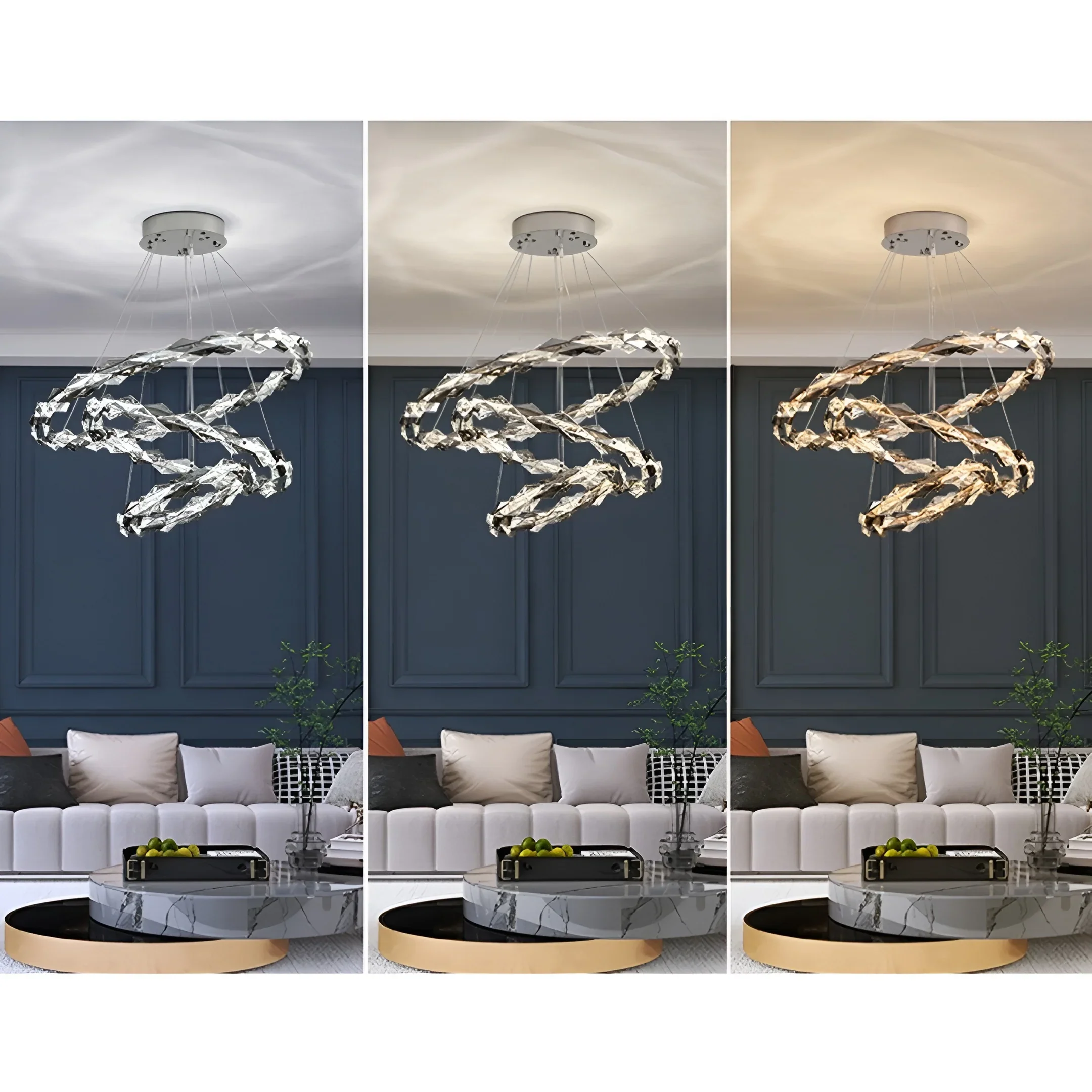 Luxury K9 Crystal Chandelier �C Modern Multi-Ring LED Ceiling Light