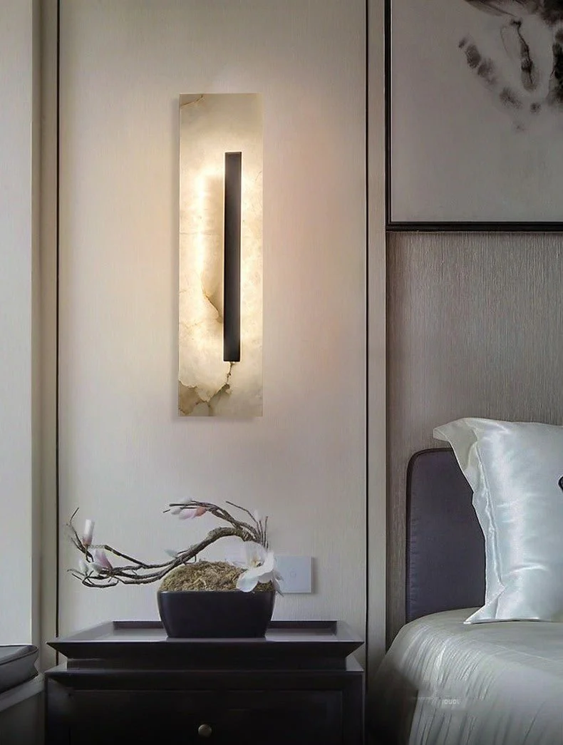 Luxury Marble Wall Lamp in Neo Chinese Style for Living Room, Bedroom