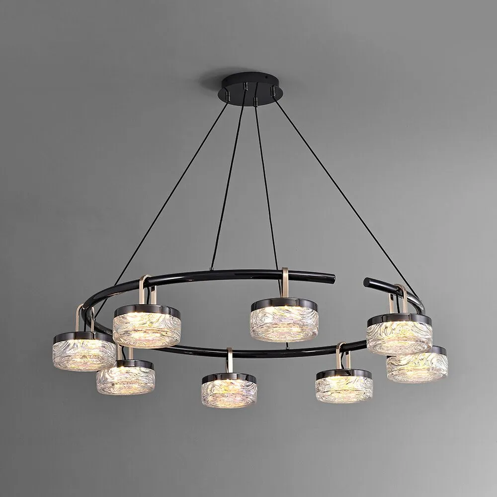 Pearl Black and Champagne Gold Illumination Pendant Fixture