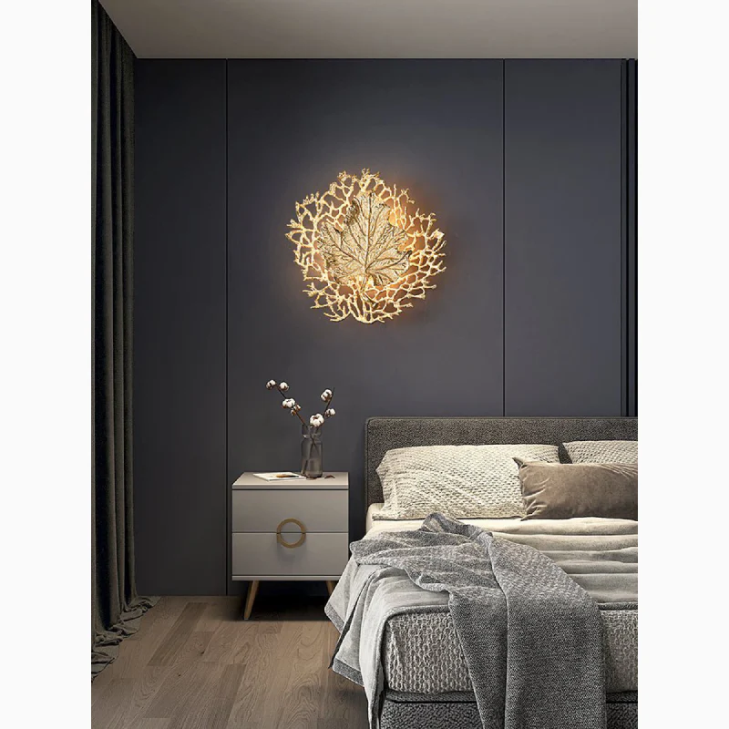 Luxury Wall Lamp in the Shape of the Leaf, Living Room, Bedroom