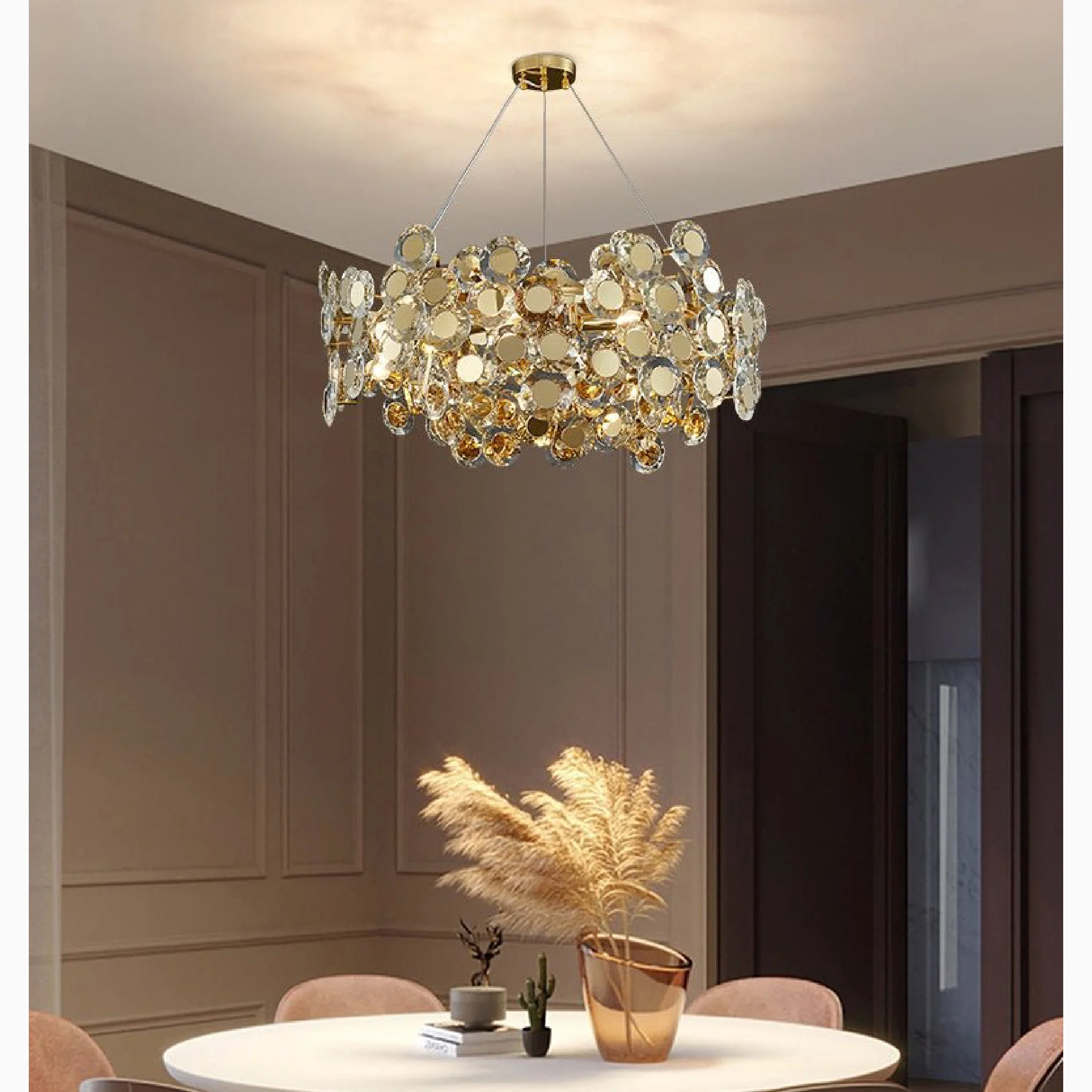 Alfano | Gold Creative Luxury Design Crystal LED Chandelier
