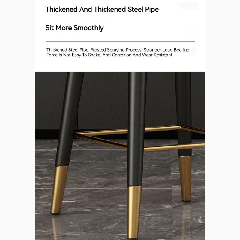 Modern Rotating High Bar Chair with Backrest for Living Room and Restaurants