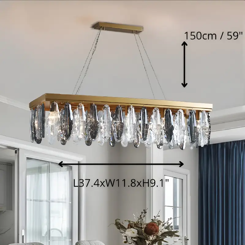 Alluvioni Cambi�� | Rectangle Posh Gold Modern Crystal Chandelier