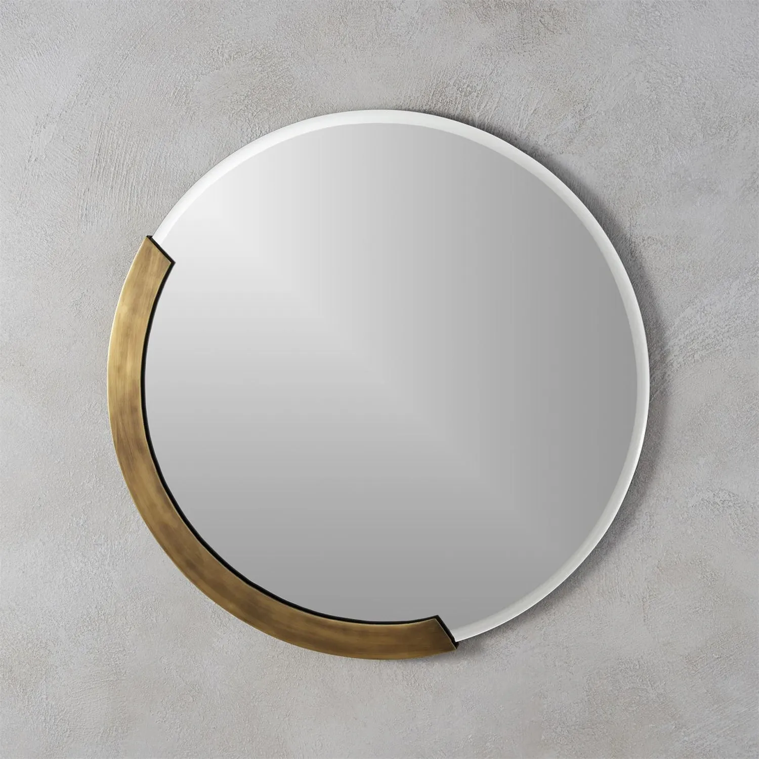 Modern Round Solid Brass Large Bathroom Mirror