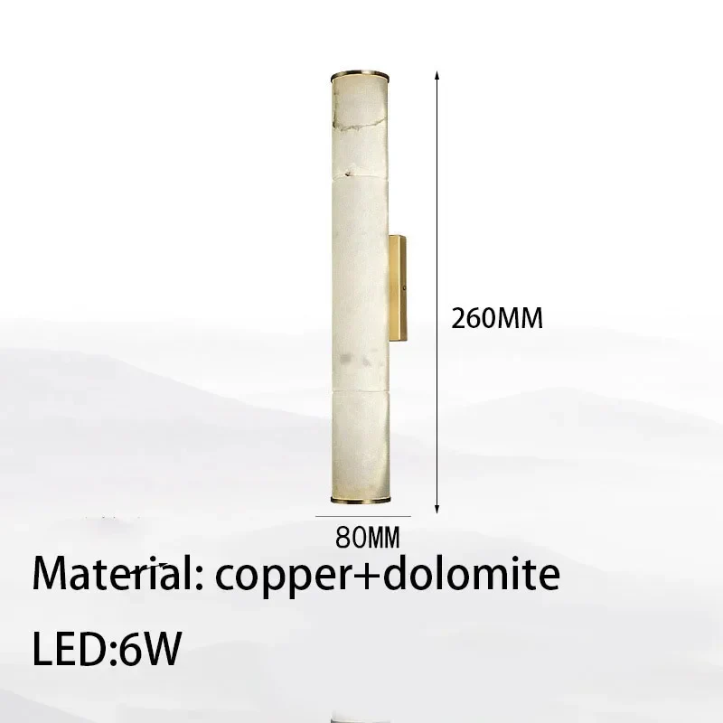 Modern Marble Wall Lamp in Oriental Style for Living Room, Bedroom