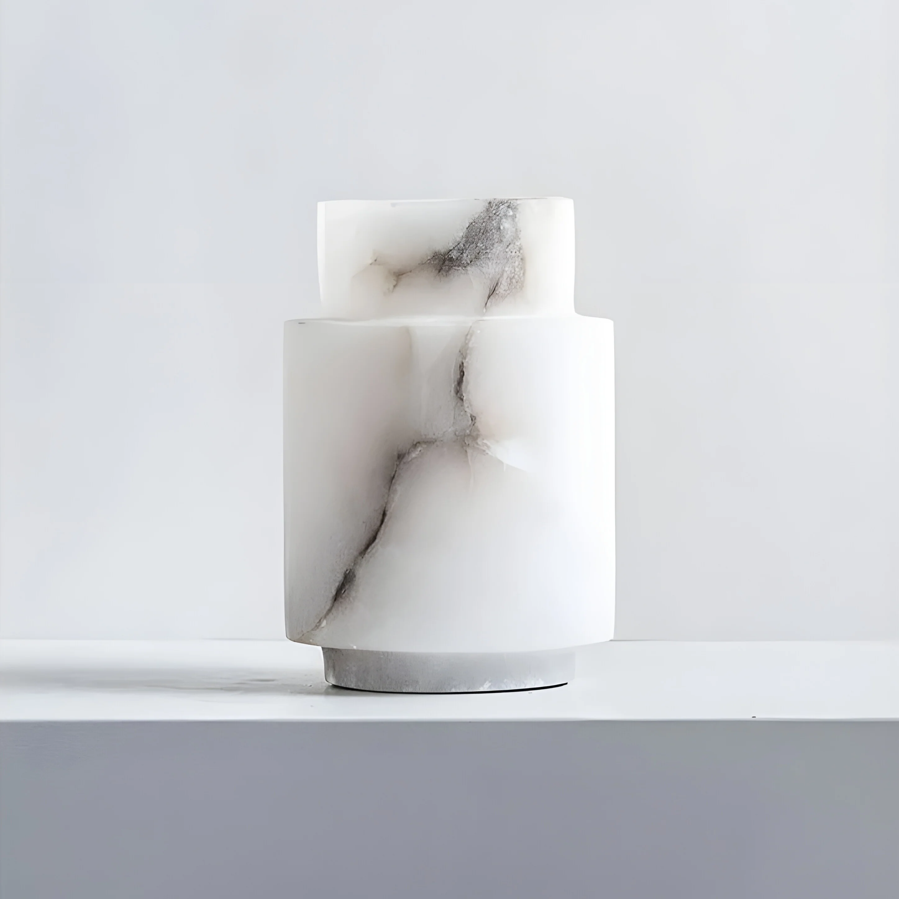 Minimalistic Natural Marble Pillar Vase