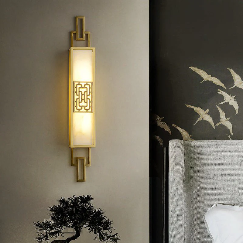 Luxury Copper Wall Lamp in Chinese Style for Bedroom, Living Room