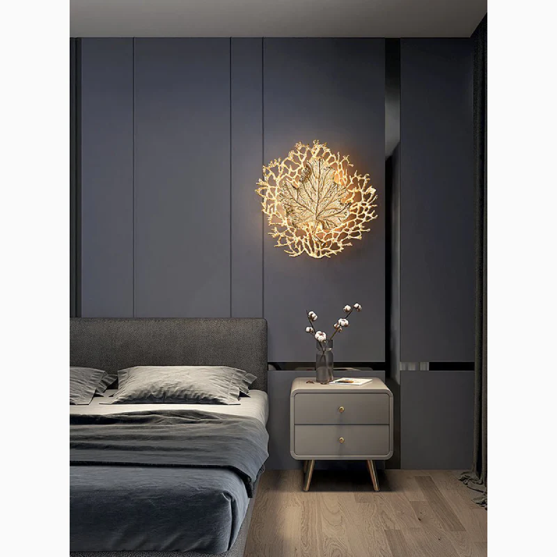 Luxury Wall Lamp in the Shape of the Leaf, Living Room, Bedroom