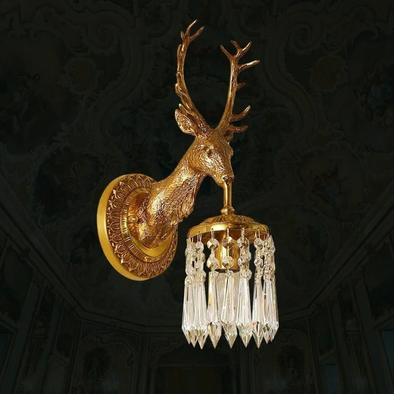 Luxury Wall Lamp in the Shape of a Deer Head for Living Room, Bedroom