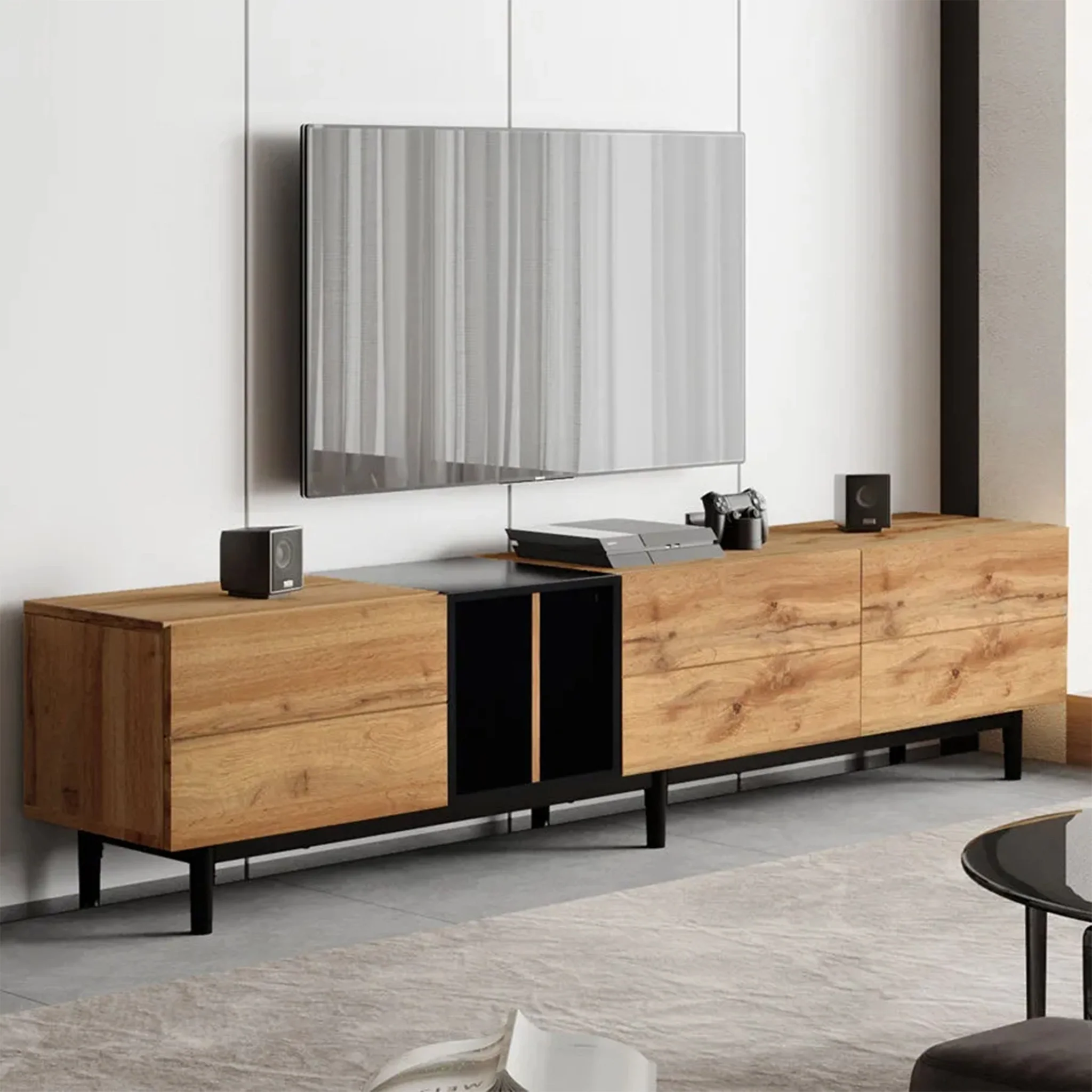 Durance | Modern Wooden TV Stand in Japandi Style