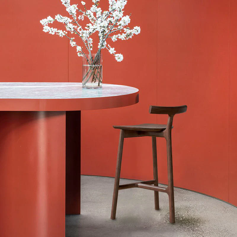 Nordic-Styled Bar High Stool Made of Solid Wood