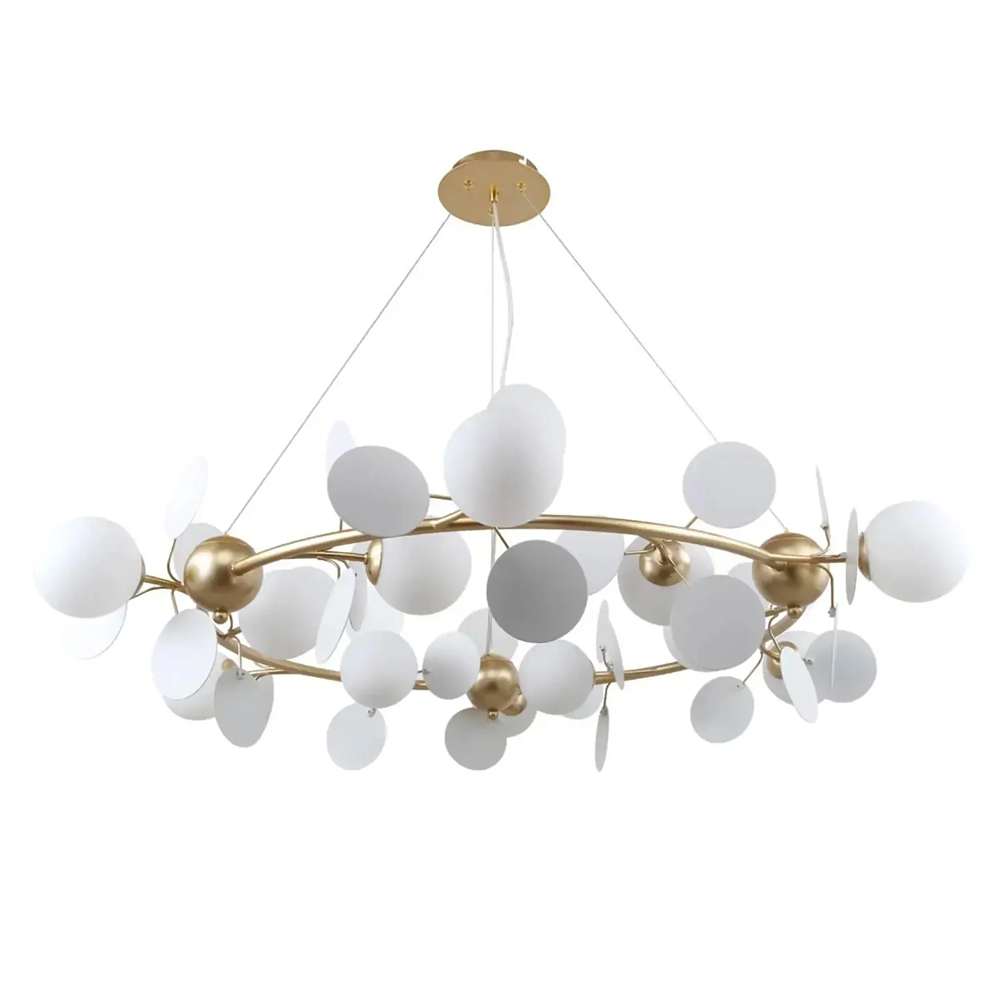 St. Moritz | Sleek Gold Glass Ceiling Chandelier
