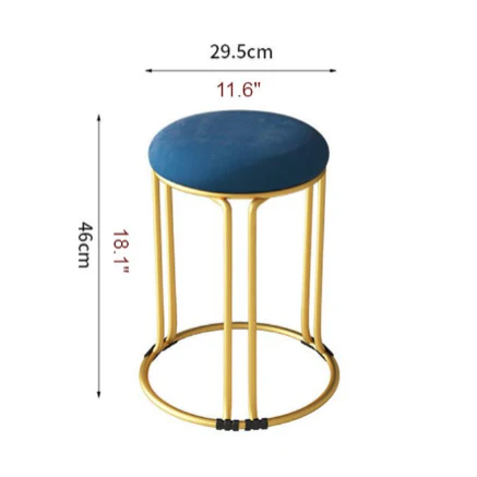 Nordic Suede and Leather Stacked Dining Round Stool