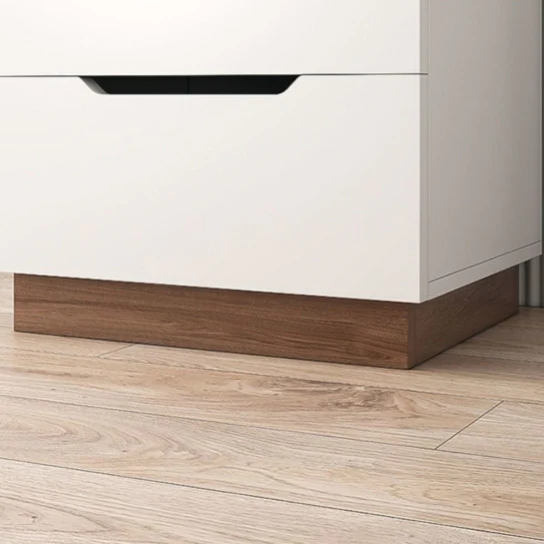 Light Luxury Nightstand with Open Shelf made of Wood For Bedroom