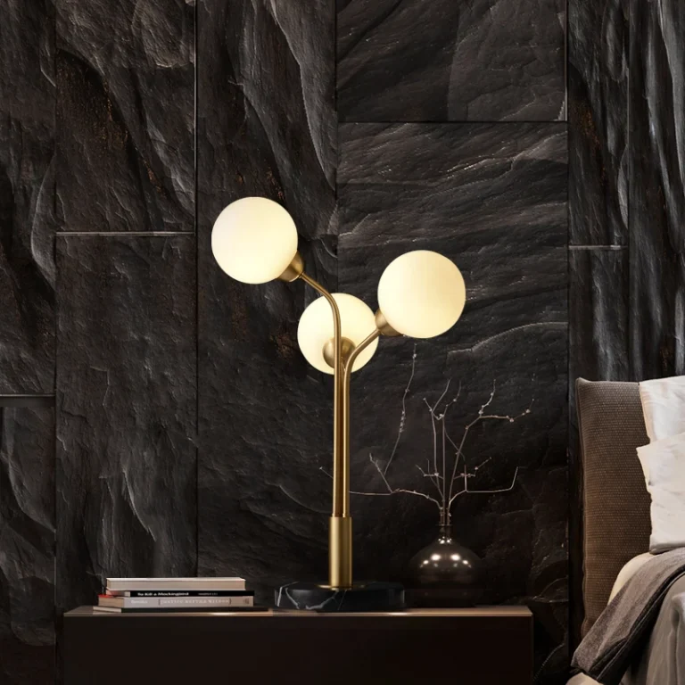Elegant Tri-Shape Marble Base Table Lamp
