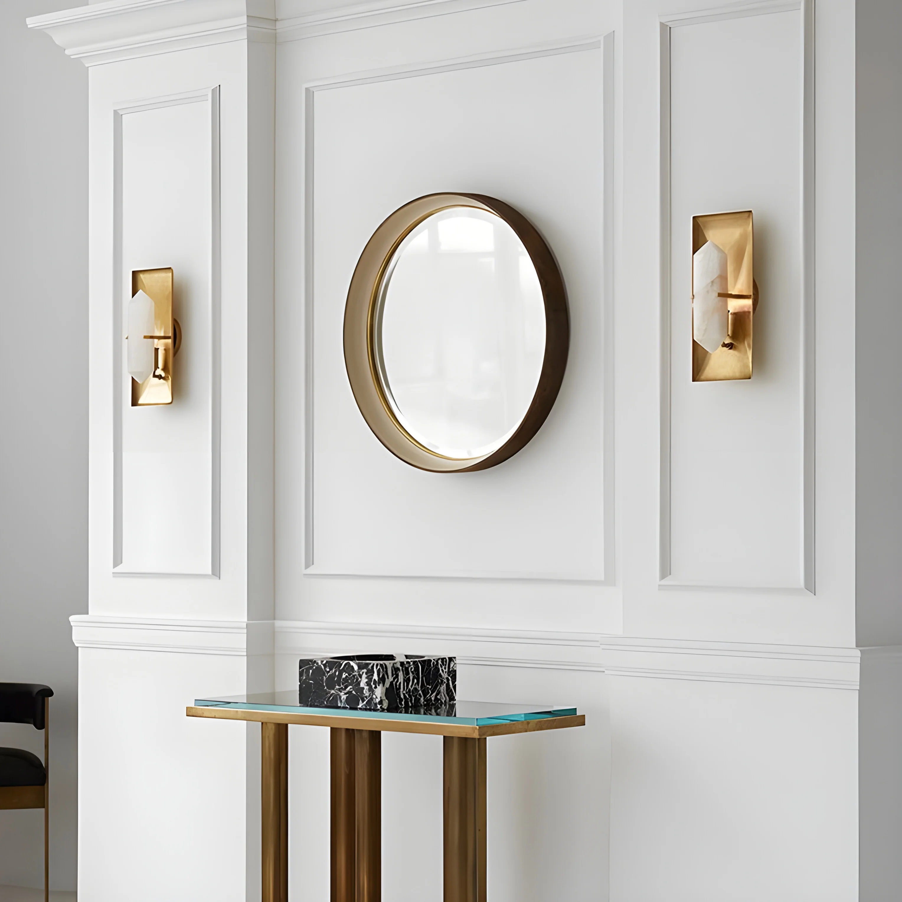 Luxury Marble Wall Lamp in American Style for Bathroom, Balcony