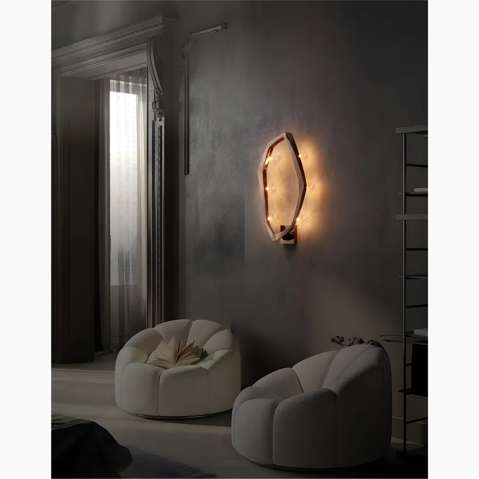Modern LED Steel Lamp in Minimalistic Style for Living Room, Bedroom