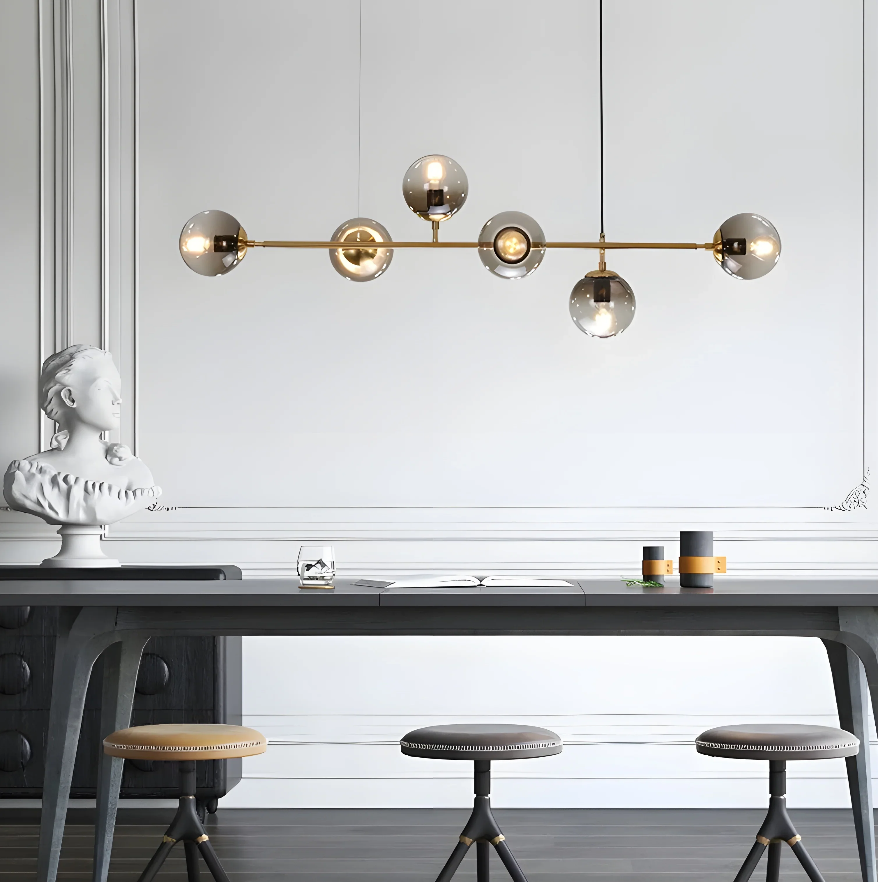 Igliano | Creative LED Pendant Light in the Shape of Glass Ball for Dining Room