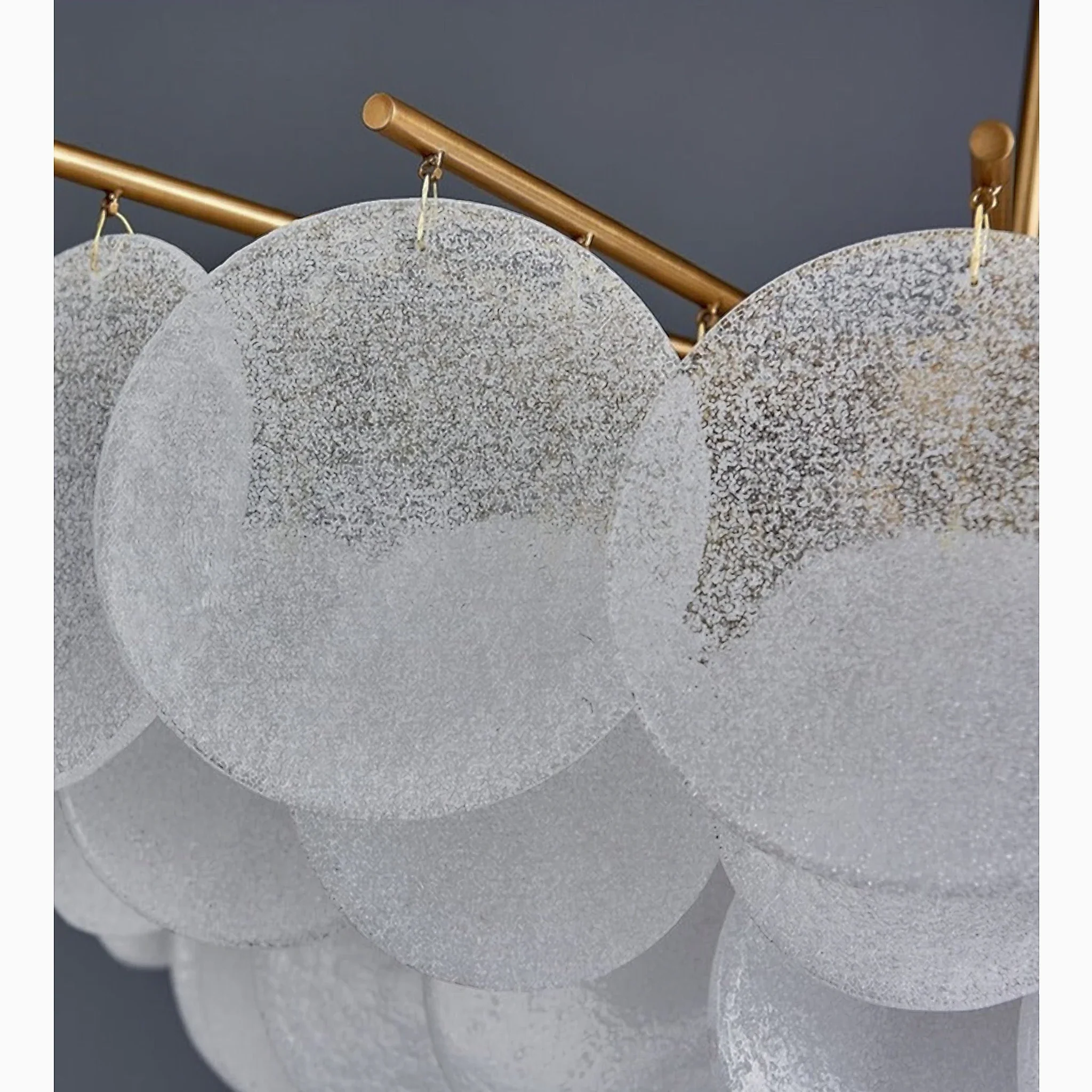 Peone | Round Obscure Glass Ceiling Chandelier