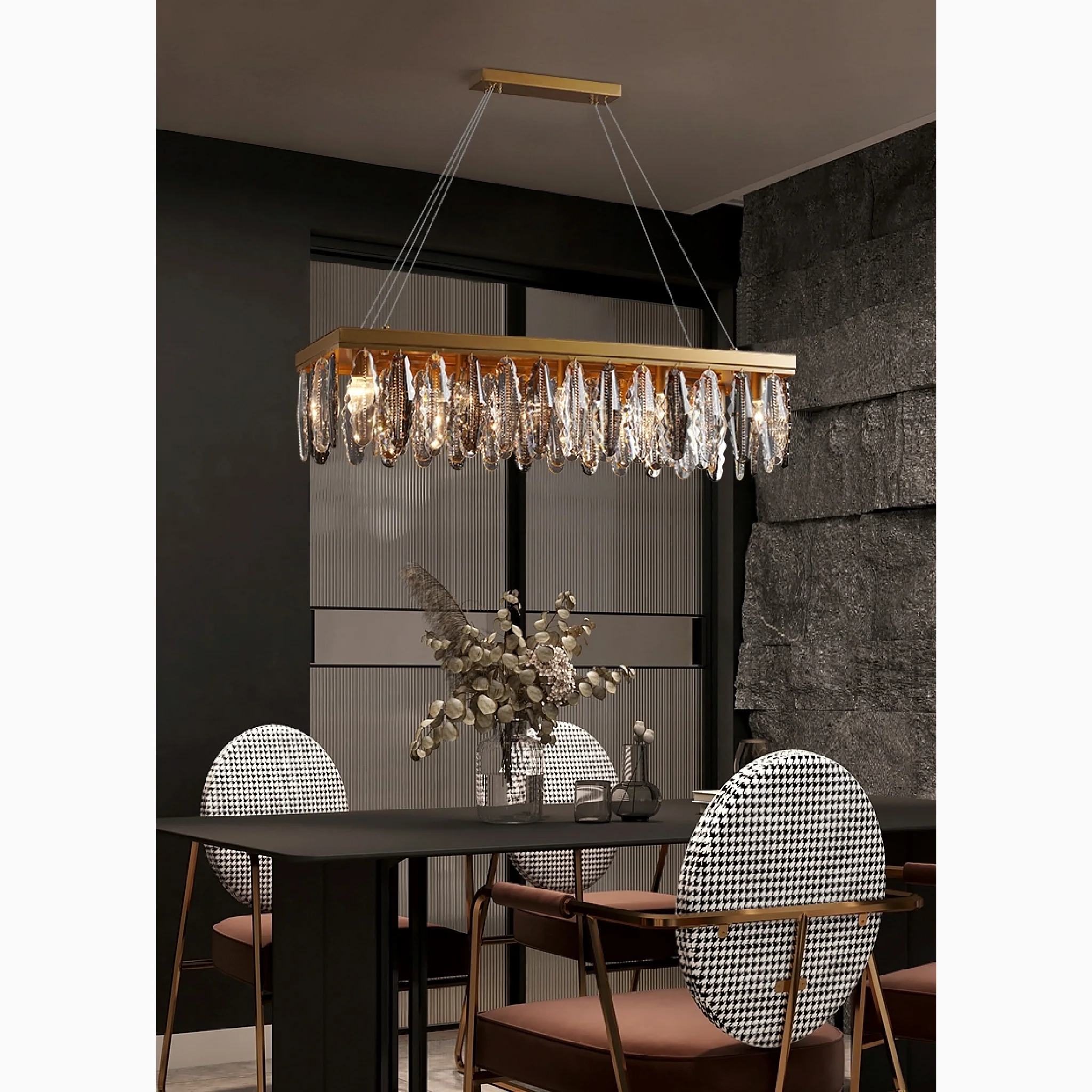 Alluvioni Cambi�� | Rectangle Posh Gold Modern Crystal Chandelier