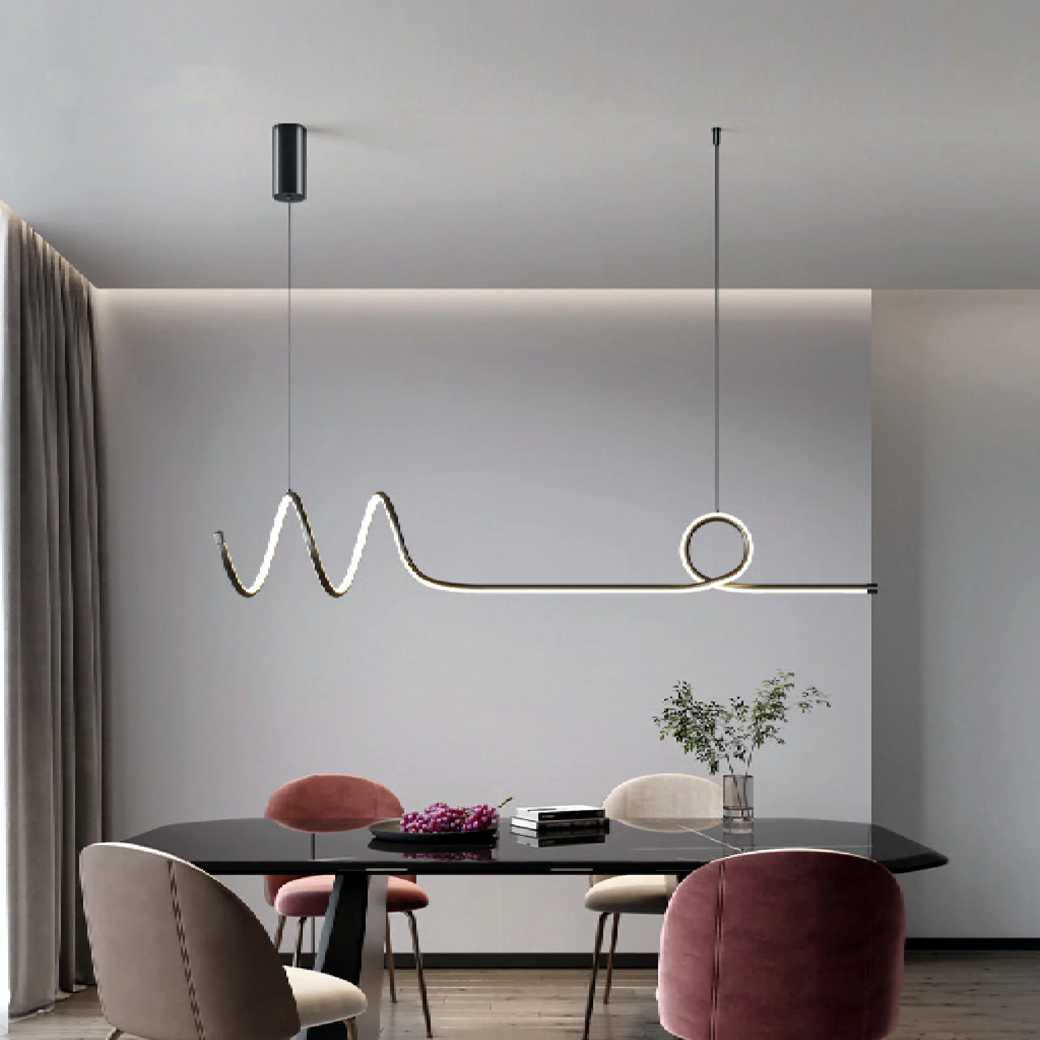 Bussigny-pres-Lausanne | Nordic Pendant Lamp with a Long Strip